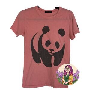 VTG Chaser LA WWF Panda Graphic Tee Pink L Made in USA Eco Friendly Sustainable